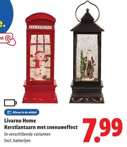 Lidl Livarno Home Kerstlantaarn met sneeuweffect aanbieding
