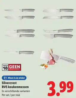 Lidl Silvercrest RVS keukenmessen aanbieding