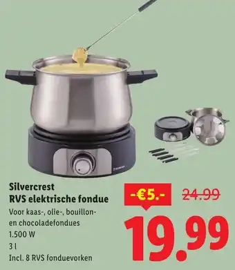 Lidl Silvercrest RVS elektrische fondue aanbieding