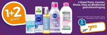 Trekpleister L'Oréal Paris, Garnier, Nivea, Olay en Biodermal gezichtsreiniging aanbieding