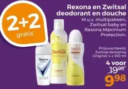 Trekpleister Rexona en Zwitsal deodorant en douche aanbieding