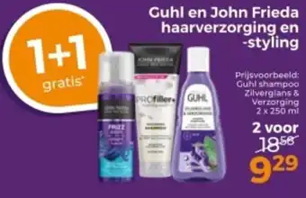 Trekpleister Guhl en John Frieda haarverzorging en styling aanbieding