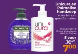 Trekpleister Unicura en Palmolive handzeep aanbieding