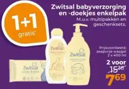 Trekpleister Zwitsal babyverzorging en doekjes enkelpak aanbieding