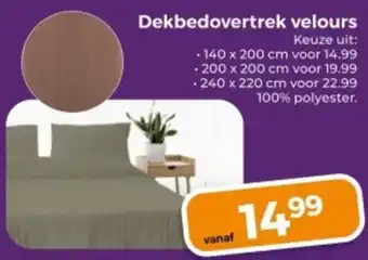 Trekpleister Dekbedovertrek velours aanbieding