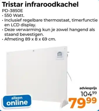 Trekpleister Tristar infraroodkachel PD-3850E aanbieding