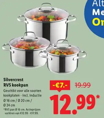 Lidl Silvercrest RVS kookpan aanbieding