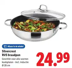Lidl Silvercrest RVS braadpan aanbieding