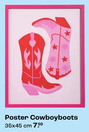 Kwantum Poster Cowboyboots aanbieding
