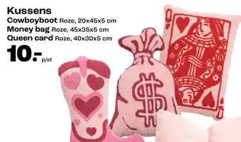 Kwantum Kussens Cowboyboot, Money bag of Queen card aanbieding