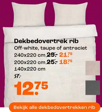 Kwantum Dekbedovertrek rib aanbieding