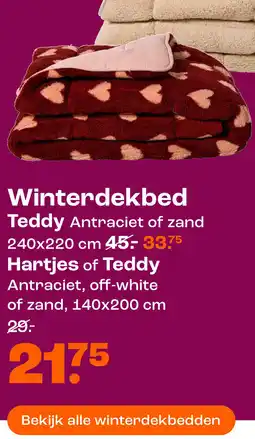 Kwantum Winterdekbed Hartjes of Teddy aanbieding