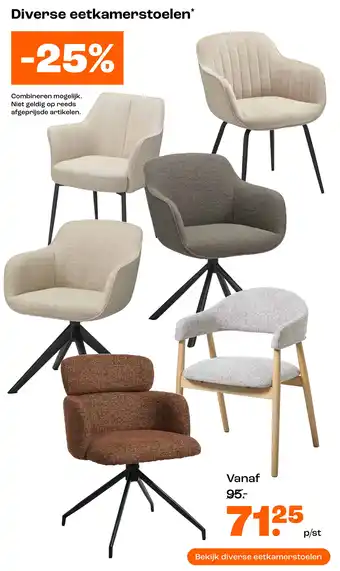 Kwantum Diverse eetkamerstoelen aanbieding