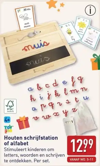 ALDI Houten schrijfstation of alfabet aanbieding