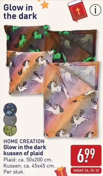 ALDI Home creation Glow in the dark kussen of plaid aanbieding