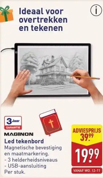 ALDI Maginon Led tekenbord aanbieding