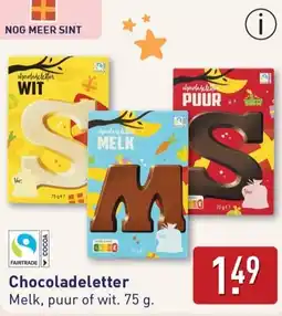 ALDI Chocoladeletter aanbieding