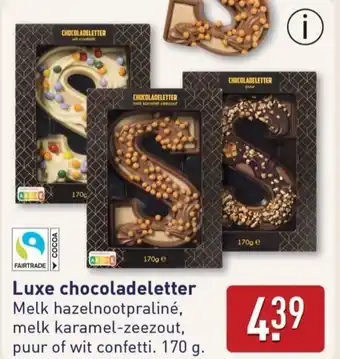 ALDI Luxe chocoladeletter aanbieding