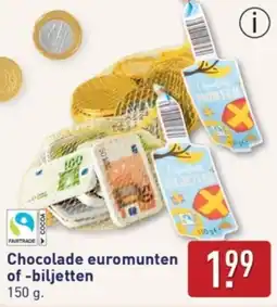 ALDI Chocolade euromunten of biljetten aanbieding