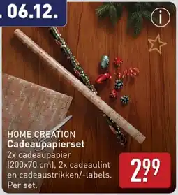 ALDI Home creation Cadeaupapierset aanbieding
