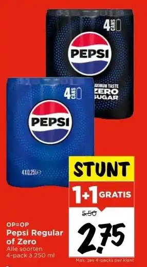Vomar Voordeelmarkt Pepsi Regular of Zero aanbieding