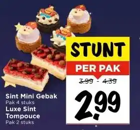 Vomar Voordeelmarkt Sint Mini Gebak of Luxe Sint Tompouce aanbieding