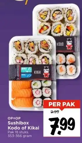 Vomar Voordeelmarkt Sushibox Kodo of Kikai aanbieding