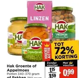 Vomar Voordeelmarkt Hak Groente of Appelmoes aanbieding