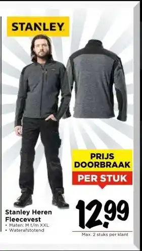 Vomar Voordeelmarkt Stanley Heren Fleecevest aanbieding