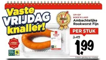 Vomar Voordeelmarkt Ambachtelijke Rookworst Fijn aanbieding