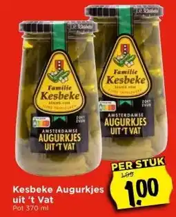 Vomar Voordeelmarkt Kesbeke Augurkjes uit 't Vat aanbieding
