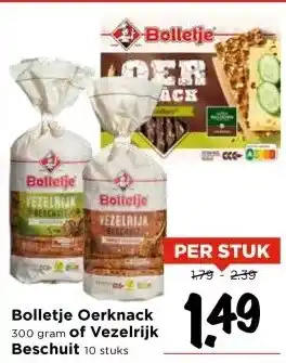 Vomar Voordeelmarkt Bolletje Oerknack of Vezelrijk Beschuit aanbieding