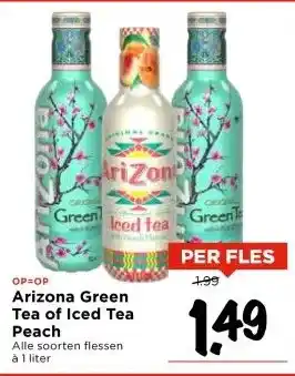 Vomar Voordeelmarkt Arizona Green Tea of Iced Tea Peach aanbieding