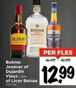 Vomar Voordeelmarkt Bokma Jenever of Dujardin Vieux of Licor Beirao aanbieding