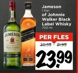 Vomar Voordeelmarkt Jameson of Johnnie Walker Black Label Whisky aanbieding