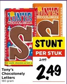 Vomar Voordeelmarkt Tony's Chocolonely Letters aanbieding