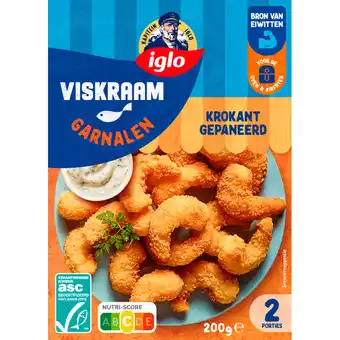 Albert Heijn Iglo Viskraam garnalen krokant gepaneerd aanbieding