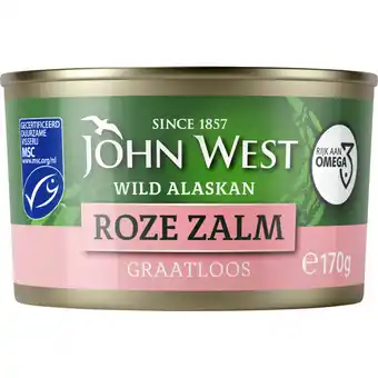 Albert Heijn John West Wilde roze zalm zonder vel en graat aanbieding
