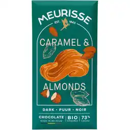 Albert Heijn Meurisse Caramel & almonds dark chocolate aanbieding