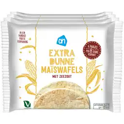 Albert Heijn AH Extra dunne maïswafels met zeezout 4pack aanbieding