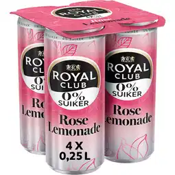 Albert Heijn Royal Club Rose lemonade 0% suiker 4-pack aanbieding