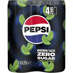 Albert Heijn Pepsi Zero sugar lime 4-pack aanbieding