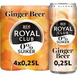 Albert Heijn Royal Club Ginger beer 0% suiker 4-pack aanbieding