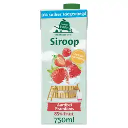 Albert Heijn Van de Boom Aardbei framboos siroop 0% suiker aanbieding