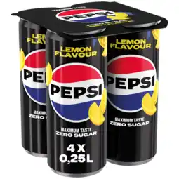 Albert Heijn Pepsi Zero sugar lemon 4-pack aanbieding
