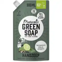 Albert Heijn Marcel's Green Soap Handzeep bergamot black pepper refill aanbieding