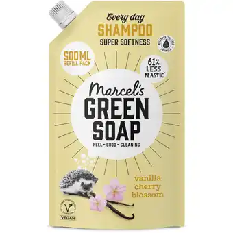 Albert Heijn Marcel's Green Soap Vanilla & cherry blossom shampoo refill aanbieding