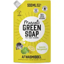 Albert Heijn Marcel's Green Soap Afwasmiddel lemon & bergamot navulling aanbieding