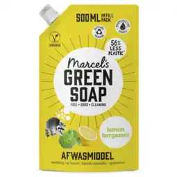 Albert Heijn Marcel's Green Soap Afwasmiddel lemon & bergamot navulling aanbieding