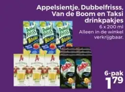 Trekpleister Appelsientje, Dubbelfrisss, Van de Boom en Taksi drinkpakjes aanbieding